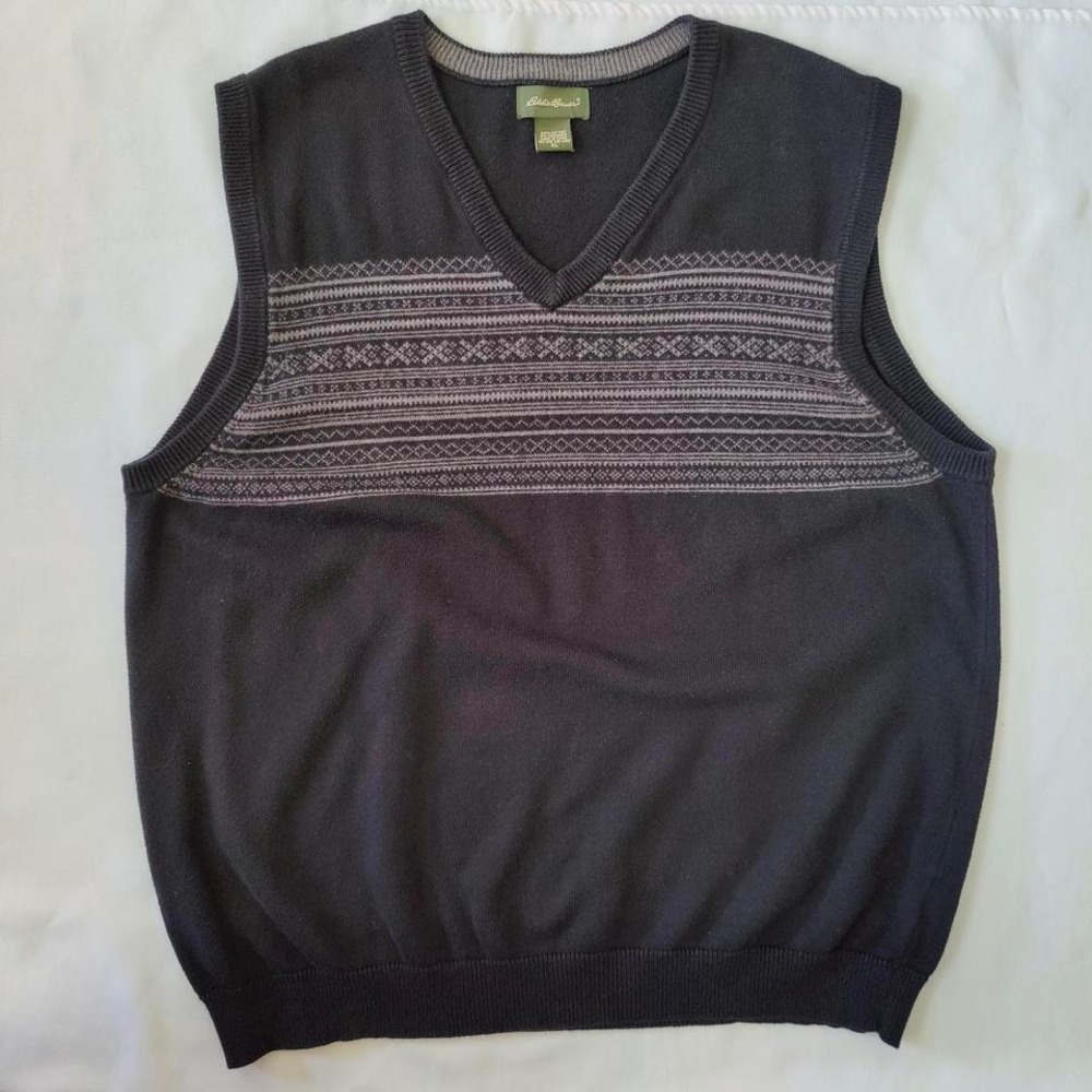 Eddie Bauer Dark Academia Heritage Preppy Cashmere Blend Knit Vest Cozy Mens XL - Picture 1 of 5